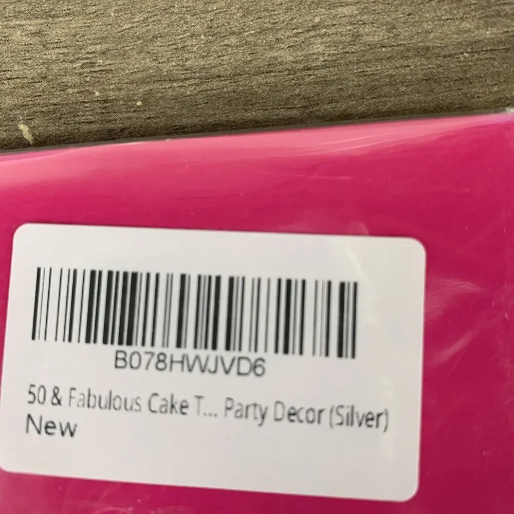 Fabulous & 50 Cake Topper Silver Glitter, 50th Birthday Party Decoration Ideas